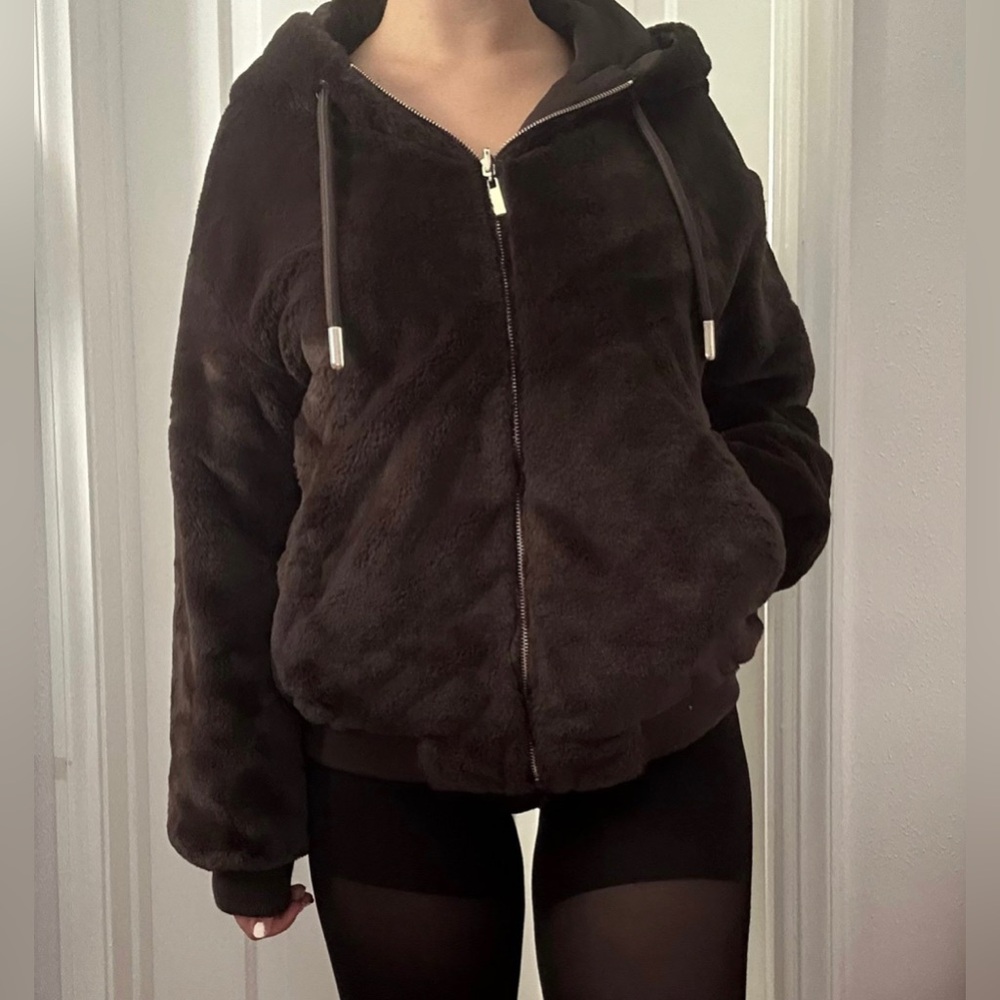 ZARA women’s brown fur jacket